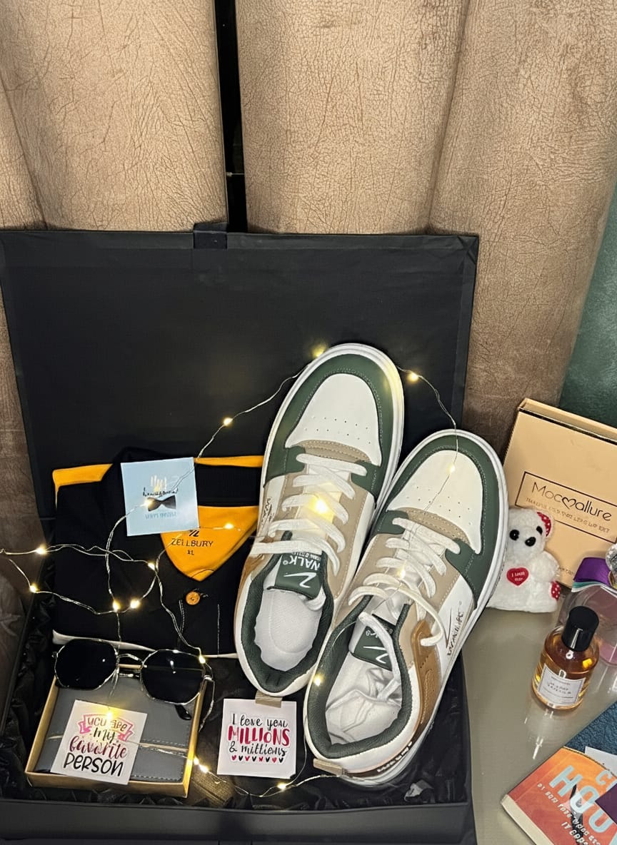 Premium Men’s Gift Box – Shoes, Shirt, Sunglasses & Wallet Set